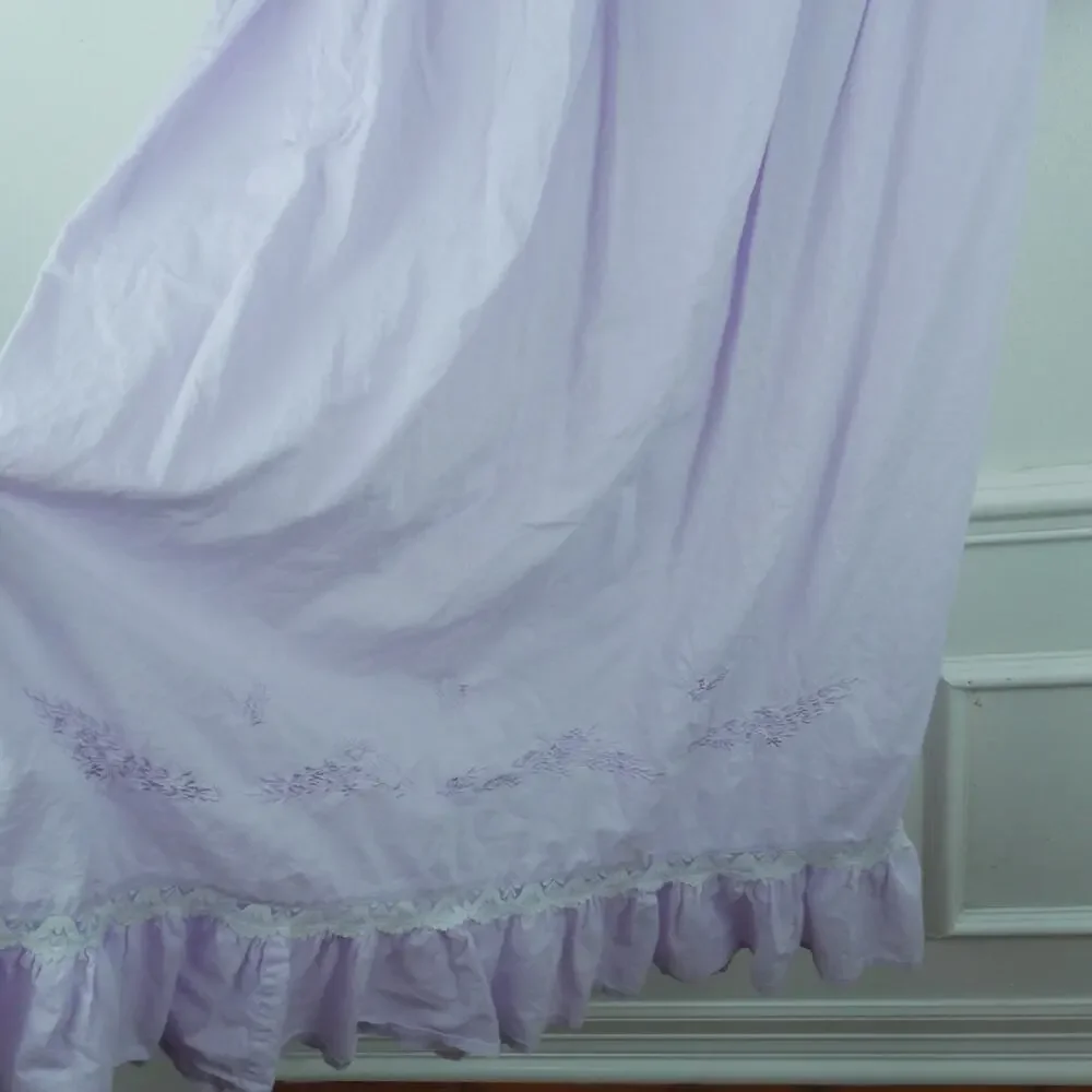 Vintage Small Nightgown Pastel Purple Grannycore Prairie Modest Cottagecore 90s - Picture 8 of 12